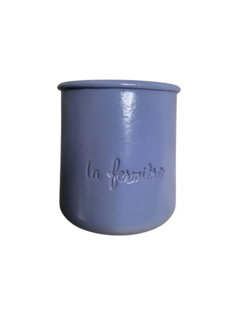 8 Cermer Glazed Blue Terracotta Ceramic 5-oz Yogurt Containers la Fermiere